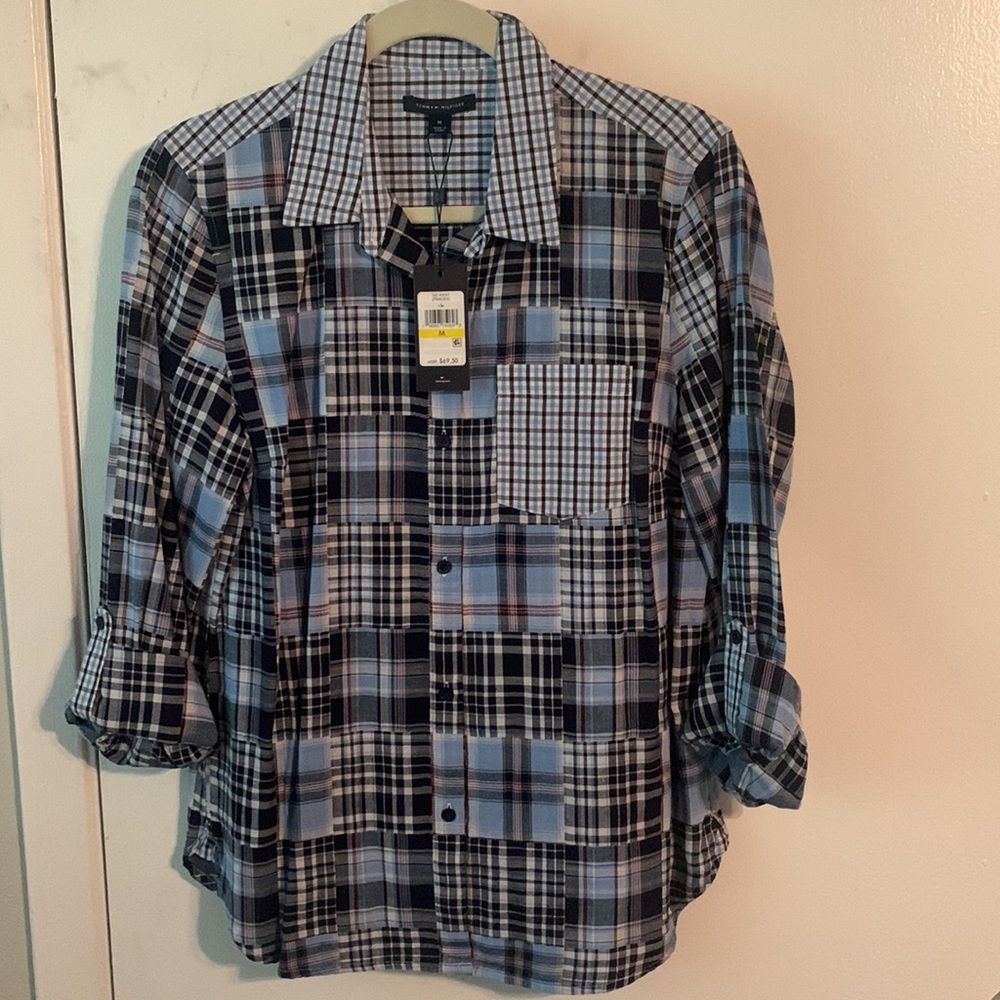 Tommy Hilfiger Multistripe Classic Fit Medium Button Down Shirt